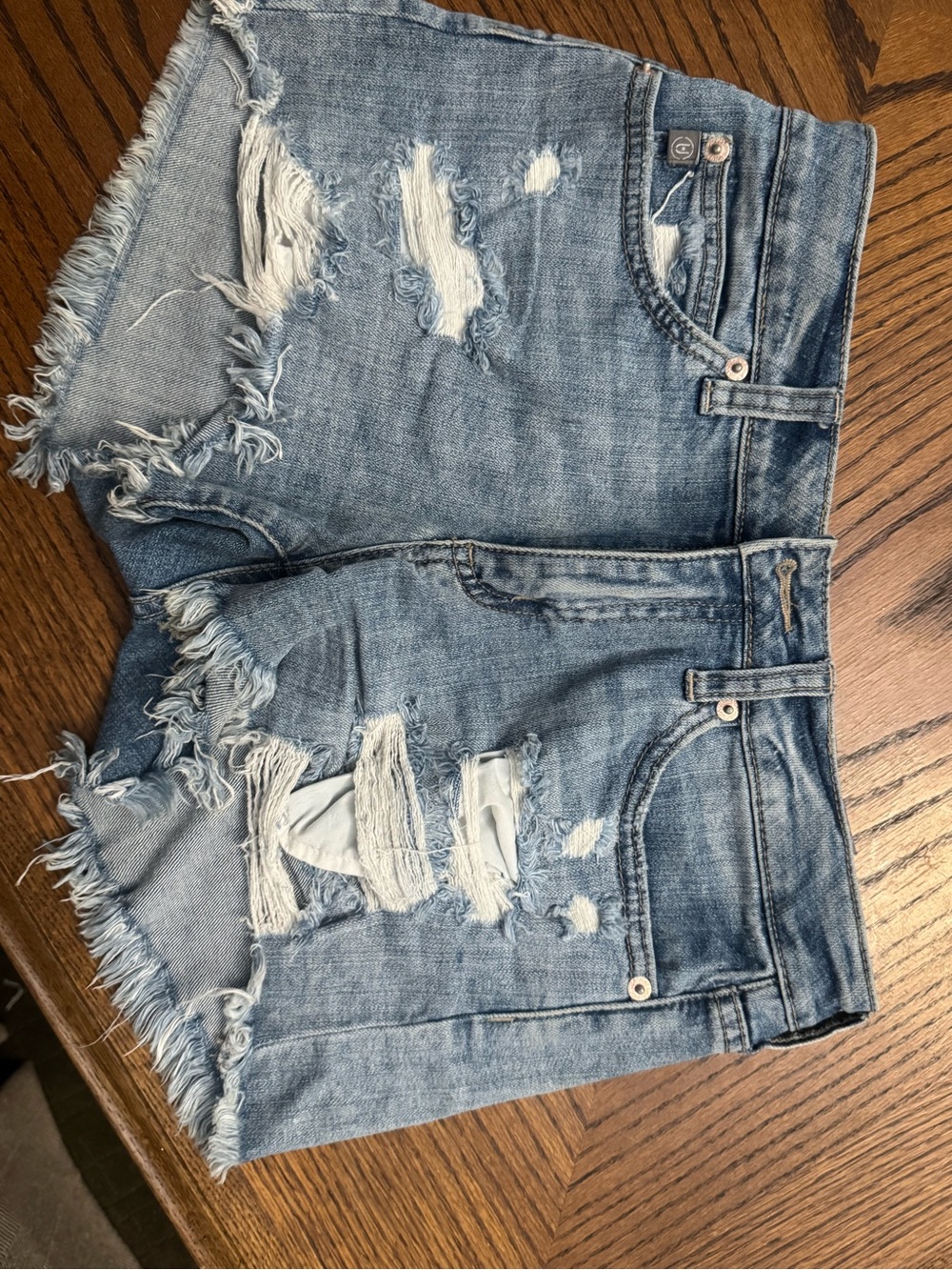 Just USA Light Blue Distressed Cutoff Denim Shorts